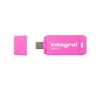 Memoria USB Integral Neon-C 64GB USB-C 150MB/s Rosa con tapa