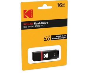 Memoria USB Kodak Classic K102 16GB USB 2.0 negra compacta y robusta