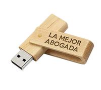 Memoria USB la Mejor Abogada del Mundo - Pendrive 16GB Madera Natural Flashdrive USB Regalo