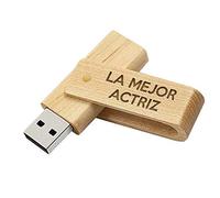 Memoria USB la Mejor Actriz del Mundo - Pendrive 16GB Madera Natural Flashdrive USB Regalo