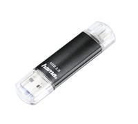 Hama | Pendrive Dual USB-A y Micro USB de 256 GB, Negro | Memoria USB 3.0 para Móviles Android, Tablets y PC, Transferencia de Fotos y Archivos a 40 MB/s, Almacenamiento Masivo