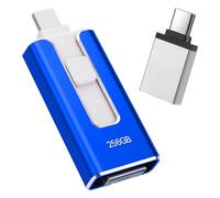 Memoria USB para iPhone 256 GB, [certificado MFI] 4 en 1 USB Stick Lightnning, Stick para iPhone compatible con iOS/Android/PC, USB 3.0 【sin aplicación】 para copia de seguridad de fotos y vídeos
