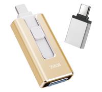 Memoria USB para iPhone 256 GB, [certificado MFI] 4 en 1 USB Stick Lightnning, Stick para iPhone compatible con iOS/Android/PC, USB 3.0 【sin aplicación】 para copias de seguridad de fotos y vídeos
