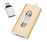 Memoria USB para iPhone de 256 GB, certificado MFi, 4 en 1, para fotos, vídeos, transferencia y copia de seguridad, sin aplicación, para iPhone, memoria externa compatible con iOS, Android, PC/Mac