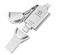 Memoria USB para iPhone y iPad - Certificación MFi Apple 128GB Almacenamiento Externo Lightning Pen Drive Flash Pendrive Stick