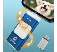 Memoria USB para Phone 512GB,Ryican 4 in 1 Pendrive transmisión de Alta Velocidad Photostick USB 3.0 Memoria Externa para iOS/Pad/Android/Teléfono/PC, Tiene Función de Protección Contraseña,Azul