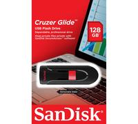 Memoria USB SANDISK Cruzer Glide - 128Gb - 2.0 - Negro / Rojo
