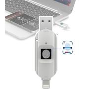 Memoria USB Segura con cifrado biométrico y desbloqueo por Huella Dactilar. Admite 6 Huellas Dactilares. Almacenamiento portátil Seguro con contraseña 128GB