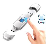 Memoria USB Universal con cifrado por Huella Dactilar. Velocidad de Lectura de hasta 50 MB/s y Escritura de 80 MB/s. Admite 64 ID de Huella Dactilar 128GB