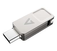 Memoria USB V7 128GB Type-C+USB 3.2GEN1 Silver