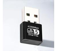 Memoria USB WiFi, AC 650 Mbit/s WLAN DualBand (433 Mbps 5 GHz/200 Mbps 2,4 GHz) con controlador integrado, adaptador USB WiFi para PC/Desktop/Laptop Windows XP/7/8/10/11