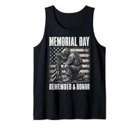 Memorial Day Remember and Honor Patriotic US Flag Camiseta sin Mangas
