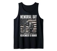 Memorial Day Remember and Honor Patriotic US Flag Camiseta sin Mangas