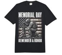 Memorial Day Remember and Honor Patriotic US Flag Comfort Colors Adult Heavyweight T-Shirt