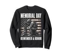 Memorial Day Remember and Honor Patriotic US Flag Sudadera