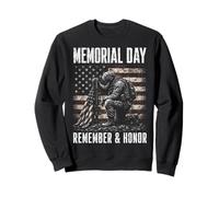 Memorial Day Remember and Honor Patriotic US Flag Sudadera