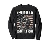 Memorial Day Remember and Honor Patriotic US Flag Sudadera