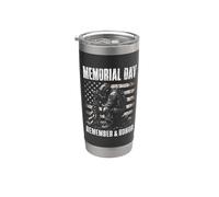 Memorial Day Remember and Honor Patriotic US Flag Vaso térmico de acero inoxidable de doble pared