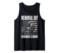 Memorial Day Remember Honor Fallen Soldier Patriotic America Camiseta sin Mangas