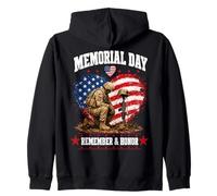 Memorial Day Remember Honor Fallen Soldier Patriotic America Sudadera con Capucha
