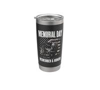 Memorial Day Remember Honor Fallen Soldier Patriotic America Vaso térmico de acero inoxidable de doble pared