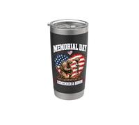 Memorial Day Remember Honor Fallen Soldier Patriotic America Vaso térmico de acero inoxidable de doble pared