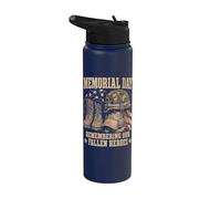 Memorial Day Remember Our Fallen Heroes Patriotic Stainless Steel Insulated Water Bottle