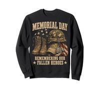 Memorial Day Remember Our Fallen Heroes Patriotic Sudadera