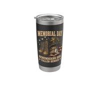 Memorial Day Remember Our Fallen Heroes Patriotic Vaso térmico de acero inoxidable de doble pared