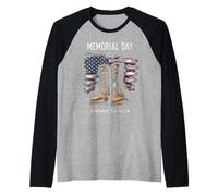 Memorial Day Remember the Fallen Camiseta Manga Raglan