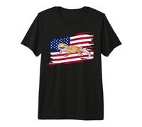Memorial Day USA Flag 4th July Patriotic Leopard Gecko Lover Camiseta Premium