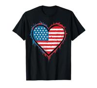 Memorial Day USA Flag Heart American Patriotic 4th Of July Camiseta