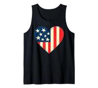 Memorial Day USA Flag Heart American Patriotic 4th Of July Camiseta sin Mangas