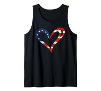 Memorial Day USA Flag Heart American Patriotic 4th Of July Camiseta sin Mangas