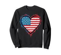 Memorial Day USA Flag Heart American Patriotic 4th Of July Sudadera