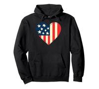 Memorial Day USA Flag Heart American Patriotic 4th Of July Sudadera con Capucha