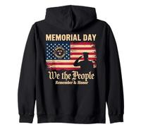 Memorial Day We The People Remember & Honor Soldado Patriota Sudadera con Capucha