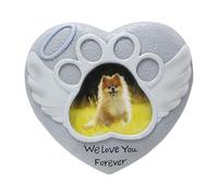 Memorial de perro para la pérdida de perros - Love Heart Simpatía para perros, Cachorro Tombstone con marco de fotos para mascotas, marcadores graves de duelo para jardín al aire libre