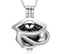 memorial jewelry Collar de urna con colgante de ojo de Horus para cenizas de Egipto para hombres y mujeres, colgante de funeral Keepsake, A Size, Acero inoxidable, No es una piedra preciosa