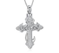 memorial jewelry Collar de urna de cruz con vides para cenizas, acero inoxidable, estilo oscuro, joyería de cremación para cenizas, collar con colgante de recuerdo, joyería de memoria, regalos para