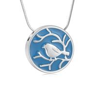 memorial jewelry Collar de urna para cenizas de colibrí, joyería de cremación para mujeres, hombres, collar cardenal rojo, joyería conmemorativa para cenizas de seres queridos, Acero inoxidable