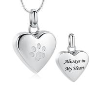 memorial jewelry Collar para cenizas de cremación para mascotas, colgante de cenizas, collar de urna con estampado de canina, collar de urna para mascotas/perros/gato cenizas