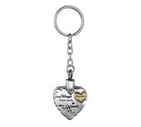 Memorial Jewelry Cremation Urn Pendant Stainless Steel Heart Keychain To Commemorate Mom And Dad-With Velvet Packaging Bag,brother