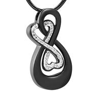 memorial jewelry Infinity Love urna colgante de acero inoxidable serpiente cadena cremación joyería para cenizas para mujer libre de relleno herramientas incluidas, Acero inoxidable, No es una piedra