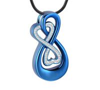 memorial jewelry Infinity Love urna colgante de acero inoxidable serpiente cadena cremación joyería para cenizas para mujer libre de relleno herramientas incluidas, Acero inoxidable, No es una piedra