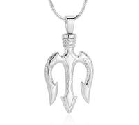 memorial jewelry Joyas de cremación para colgante de cenizas, colgante de tridente Poseidón, acero inoxidable, collar de amuleto de Grecia antigua para hombres, regalo para marinero