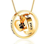 memorial jewelry Joyería Conmemorativa para Siempre en mi corazón, no más Tiempo por mi Lado cremación Mascota urna Collar Tornillo se Abre y Cerradura Cenizas Colgante Joyas para Perro Gato