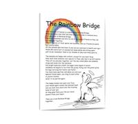 Memorial Wall Art for Departed Pets, Inspirational Rainbow Bridge Canvas Print, Sympathy Decor & Gift Idea(Unframed,12x18inch(30x45cm))