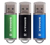 Memorias USB 3 Piezas 32GB USB 2.0 Stick Flash Drive Pendrives Almacenamiento Datos por SIMMAX (32GB Verde Negro Azul)
