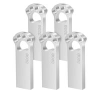 Memorias USB 32GB, [5 Unidades] Metal Memoria USB 32 GB Mini Pen Drive USB 2.0 Memoria Flash 32GB para Computadoras, Tabletas Almacenamiento de Datos Externo (Plata)